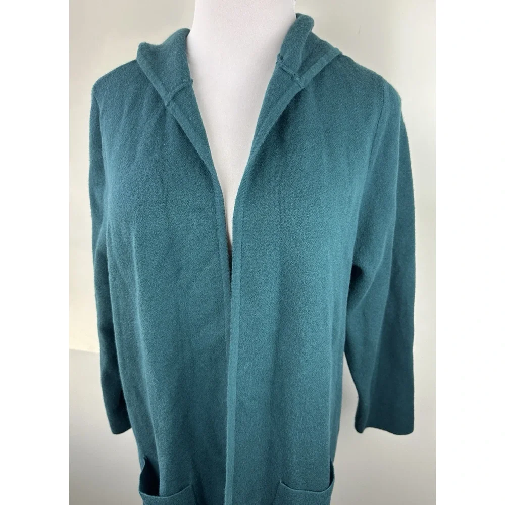 Torrid Open Front Hooded Cardigan Sweater Jacket Pockets Dark Teal Plus Size 3X - Picture 4 of 14